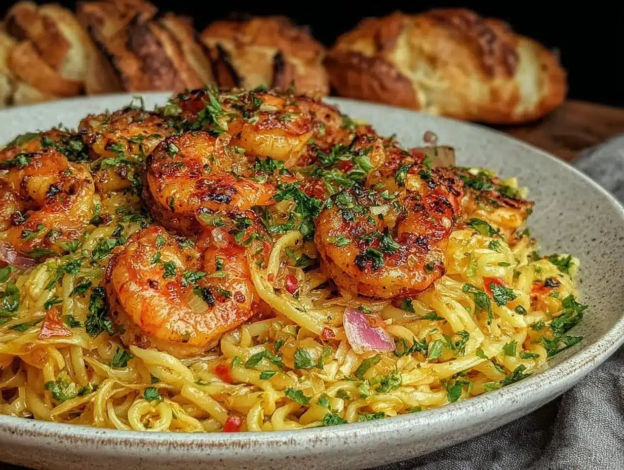 quick creamy garlic butter shrimp pasta preparation steps