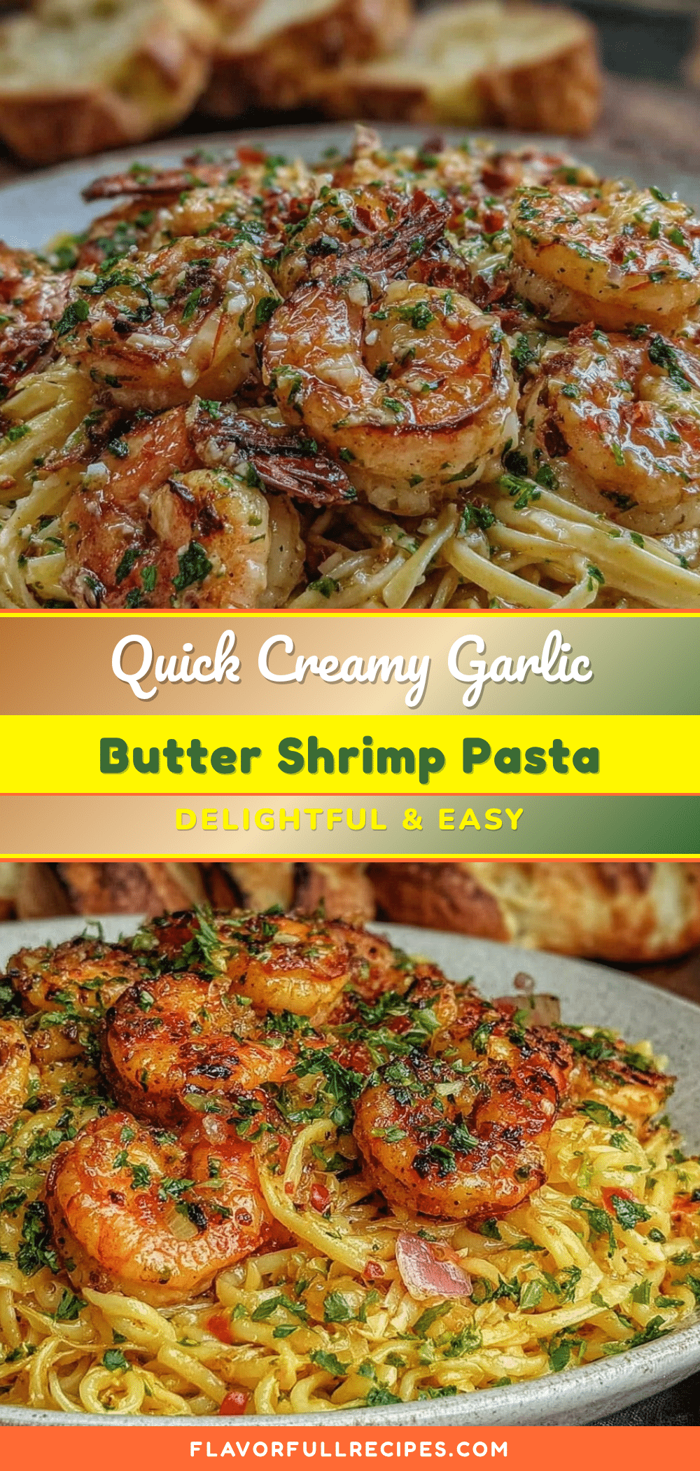 quick creamy garlic butter shrimp pasta recipe