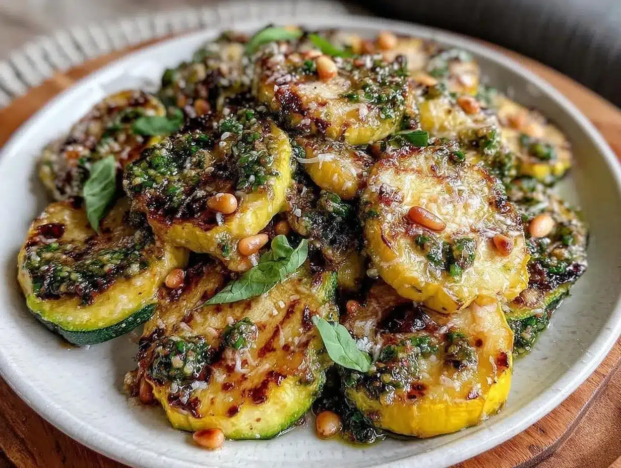 roasted summer squash and zucchini with zesty pesto preparation steps