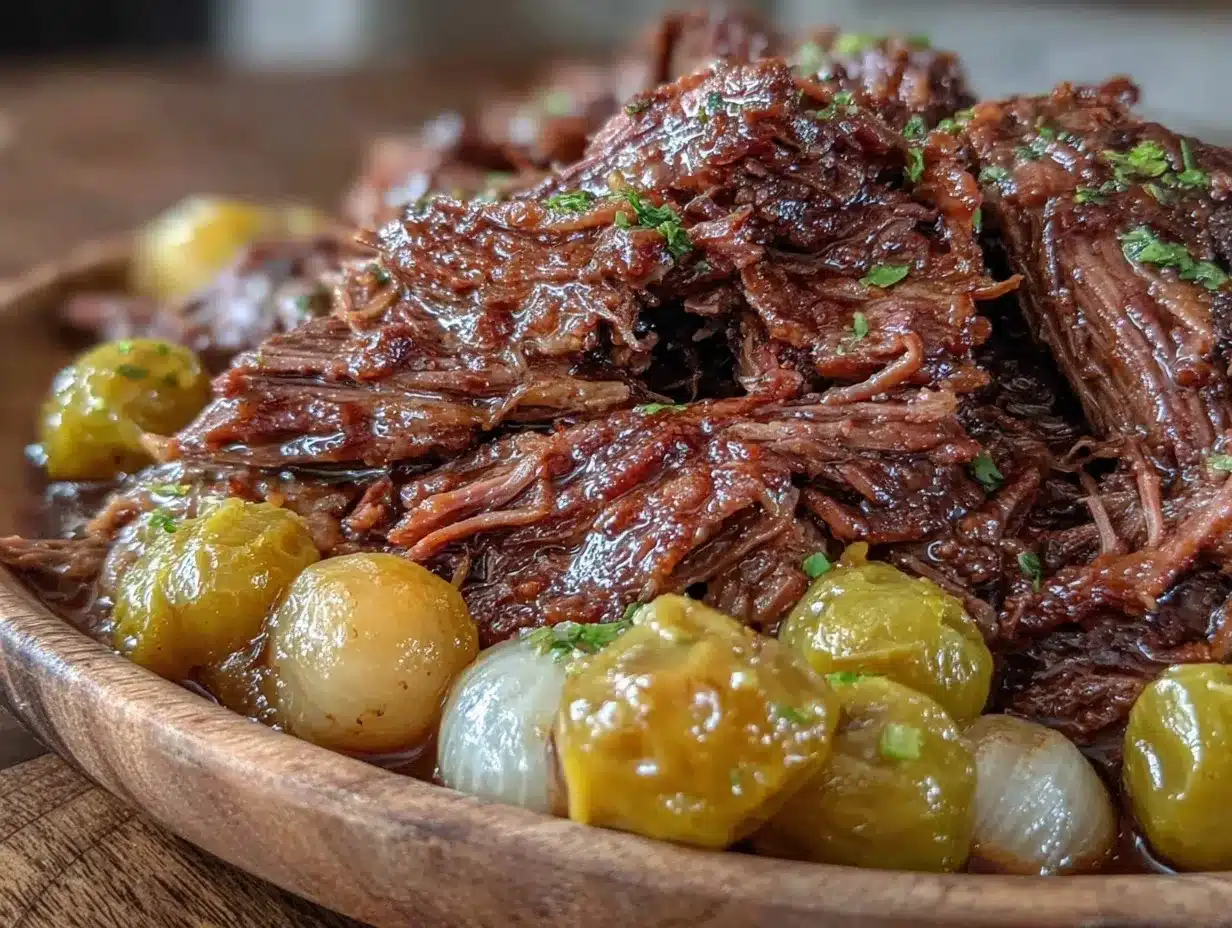 Slow Cooker Mississippi Pot Roast preparation steps