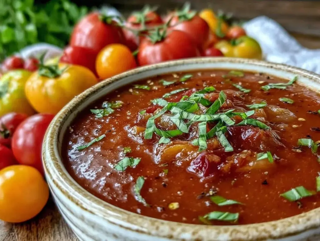 slow roasted tomato soup - featured image