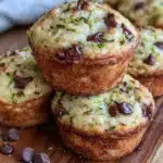 tender zucchini chocolate chip muffins - featured image