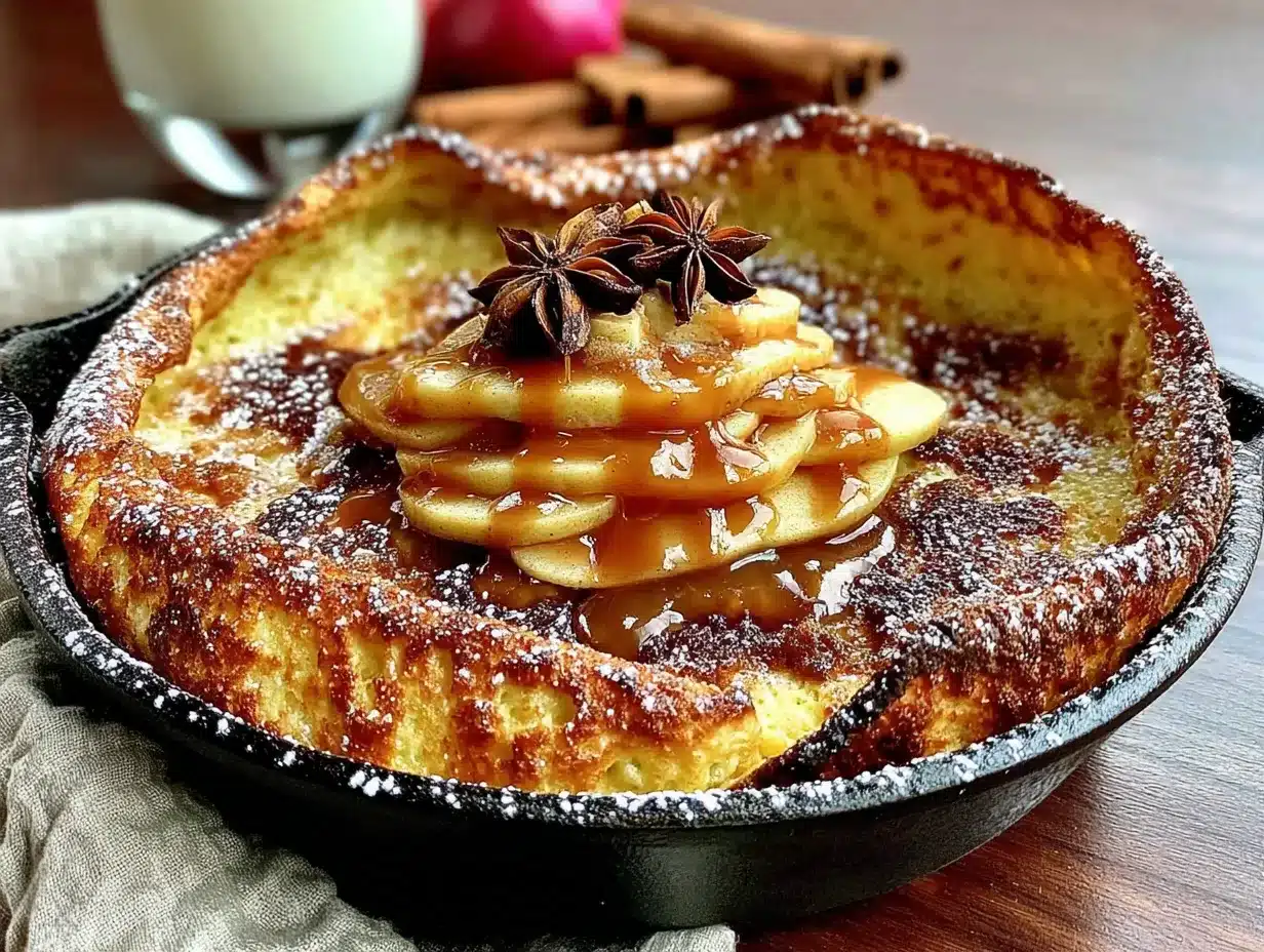 apple cinnamon dutch baby pancake preparation steps