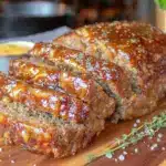 best classic beef meatloaf with brown sugar glaze - featured image