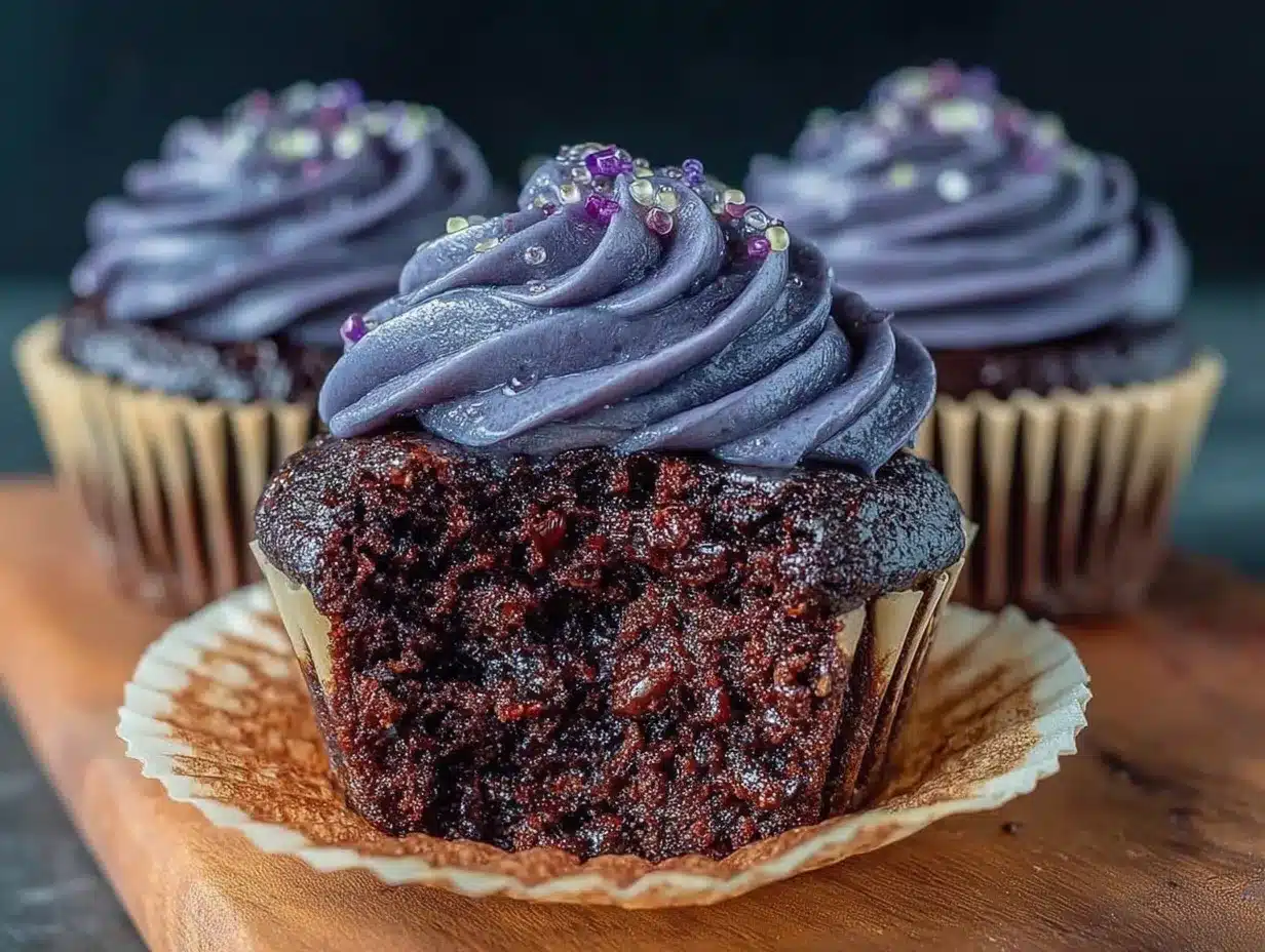 black cocoa cupcakes preparation steps