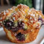 blueberry lemon streusel muffins - featured image