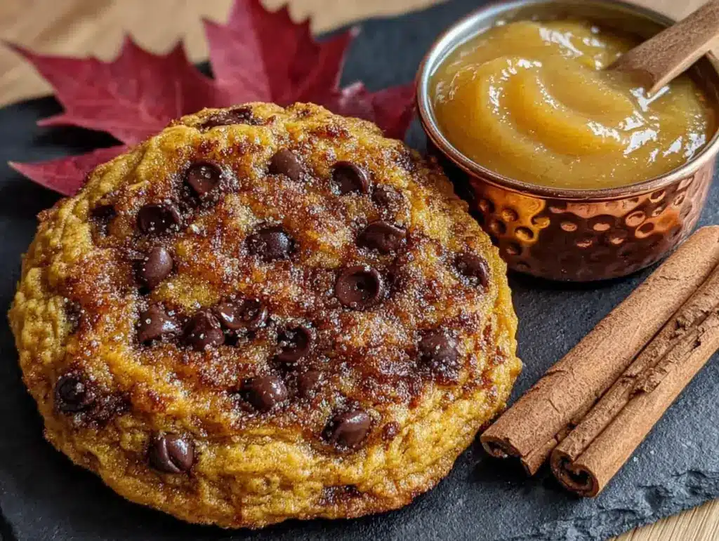 brown butter pumpkin chocolate chip cookies - featured image