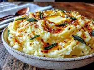 brown butter sage mashed potatoes - featured image