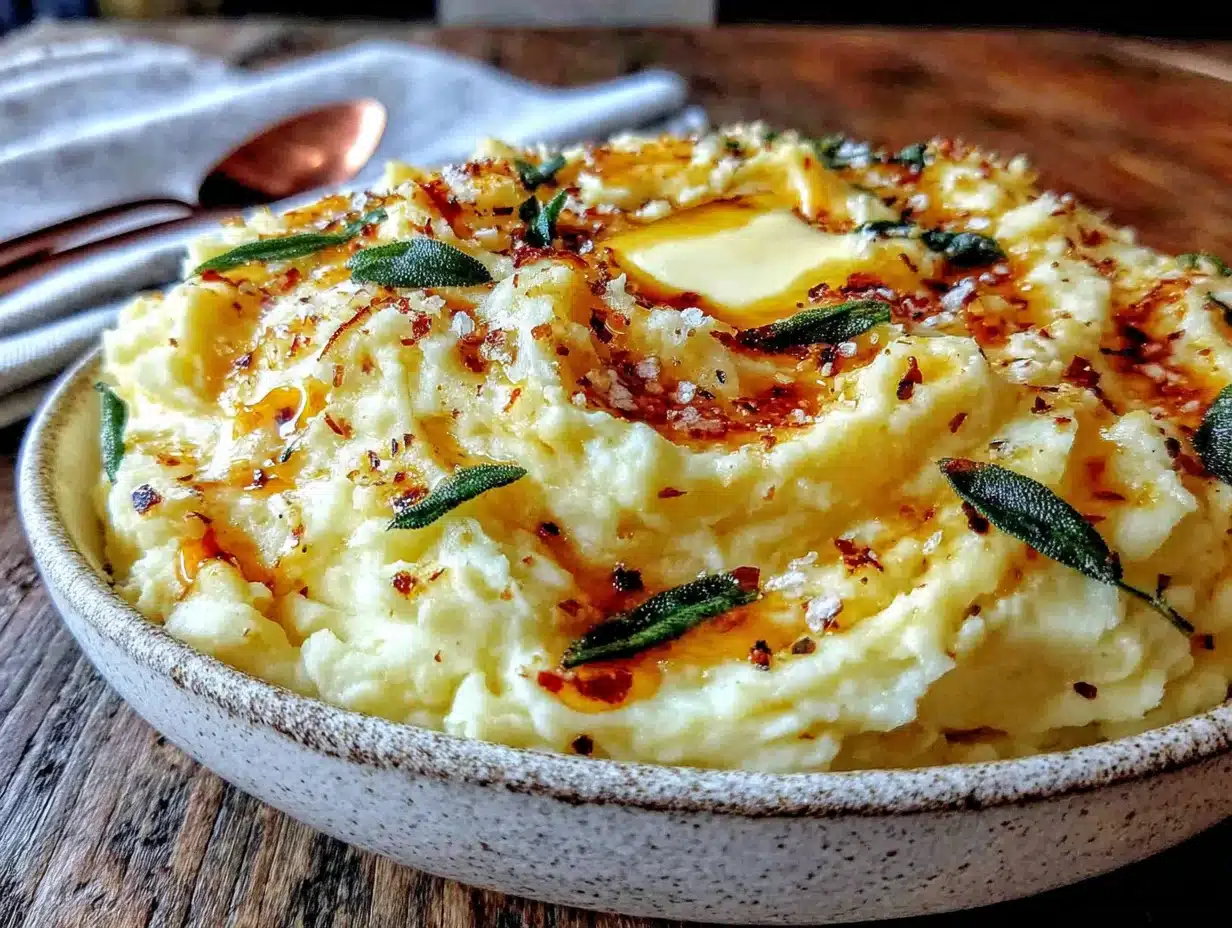 brown butter sage mashed potatoes - featured image