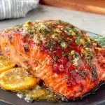buttery lemon dill baked salmon - featured image