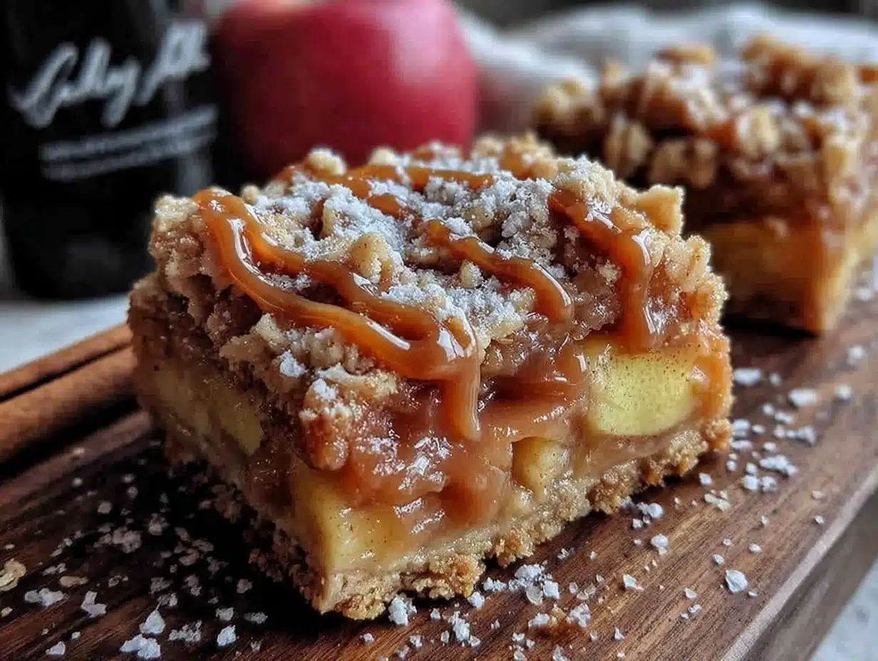 caramel apple crisp bars - featured image