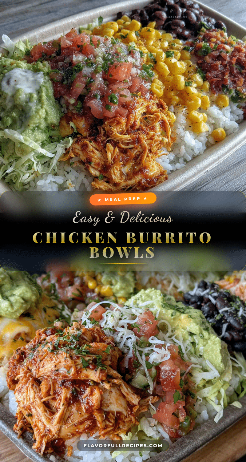 chicken burrito bowls meal prep recipe