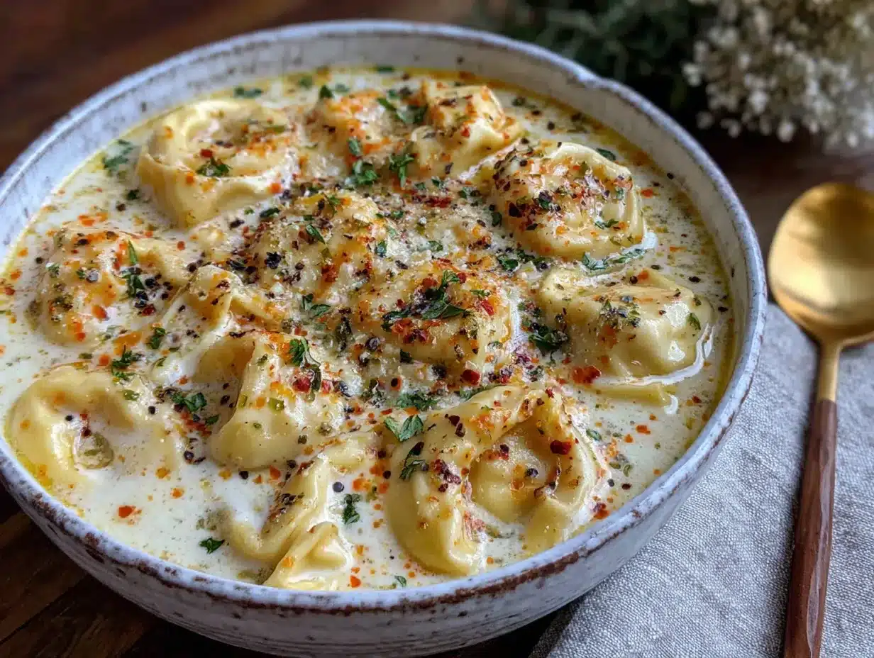 creamy chicken tortellini soup preparation steps