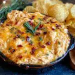 creamy crockpot buffalo chicken dip with blue cheese - featured image