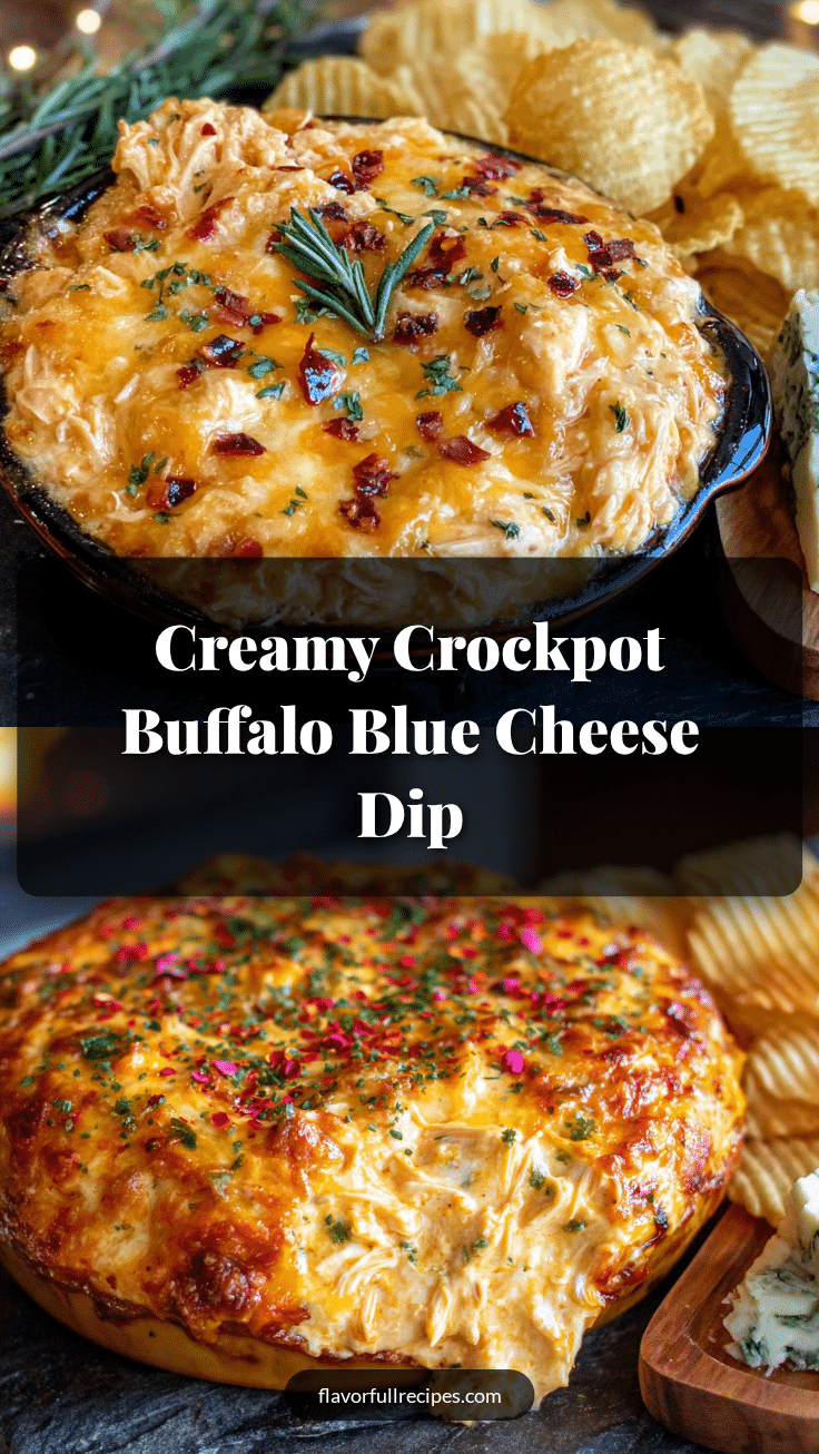 creamy crockpot buffalo chicken dip with blue cheese recipe