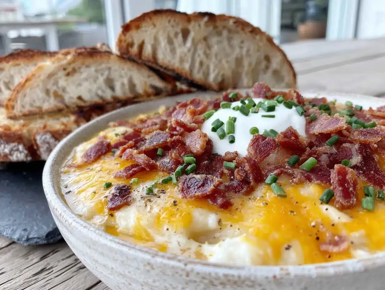 creamy crockpot potato soup with bacon and cheddar preparation steps