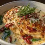 creamy crockpot Tuscan chicken - featured image