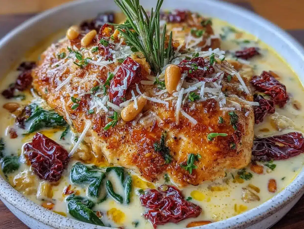 creamy crockpot Tuscan chicken preparation steps