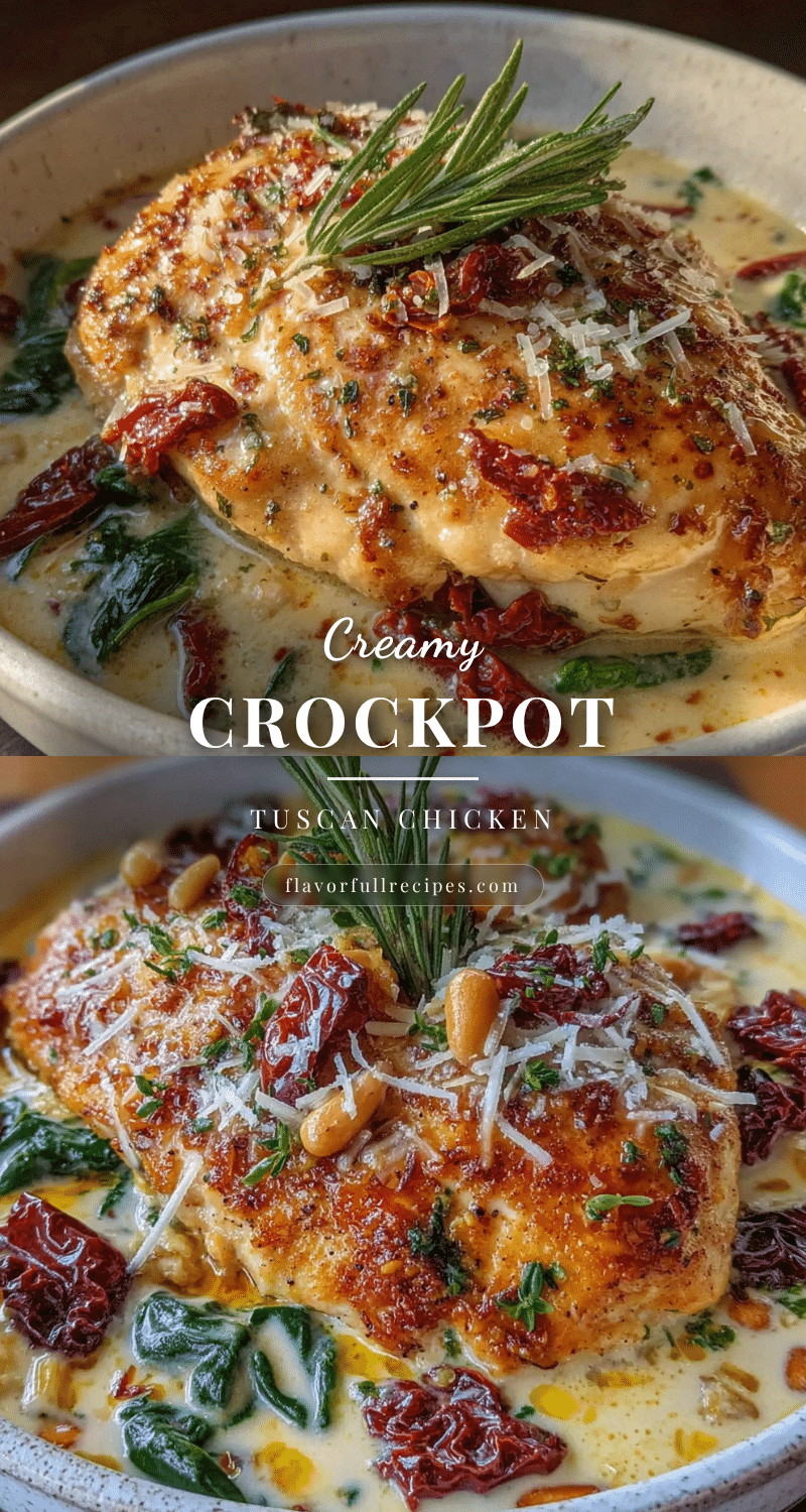 creamy crockpot Tuscan chicken recipe