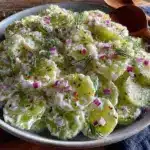 creamy dill cucumber salad - featured image
