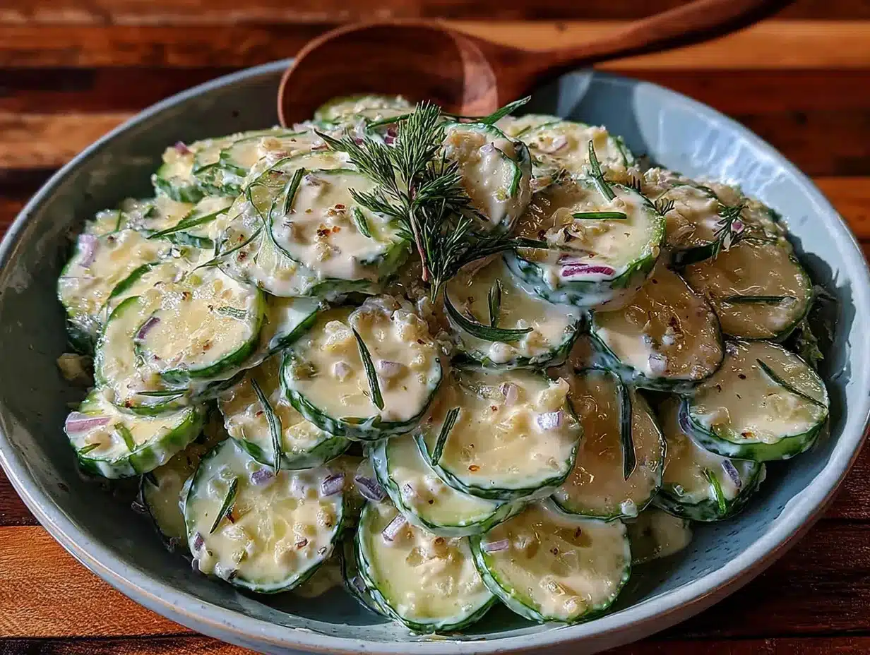 creamy dill cucumber salad preparation steps