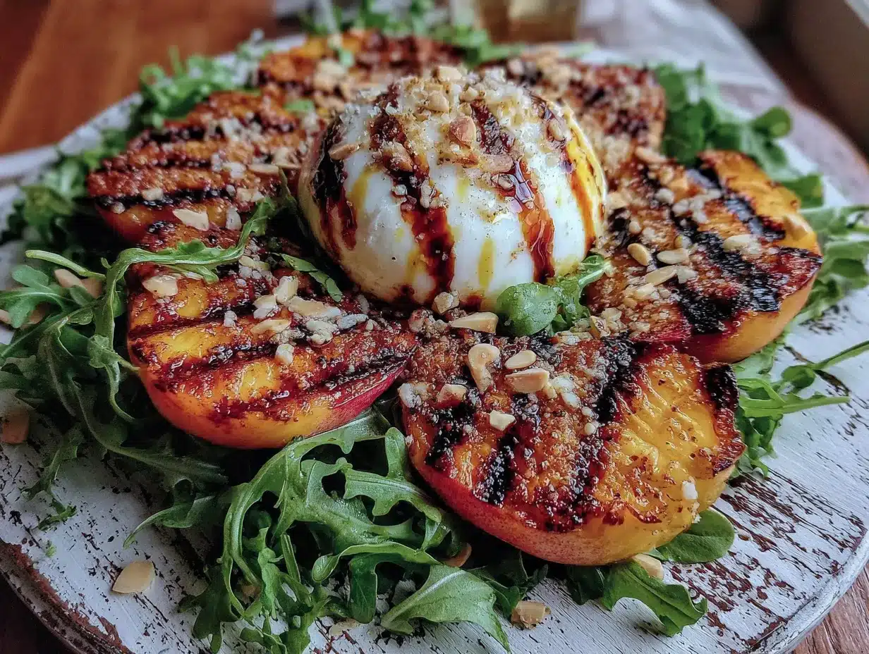 creamy grilled peach burrata salad preparation steps