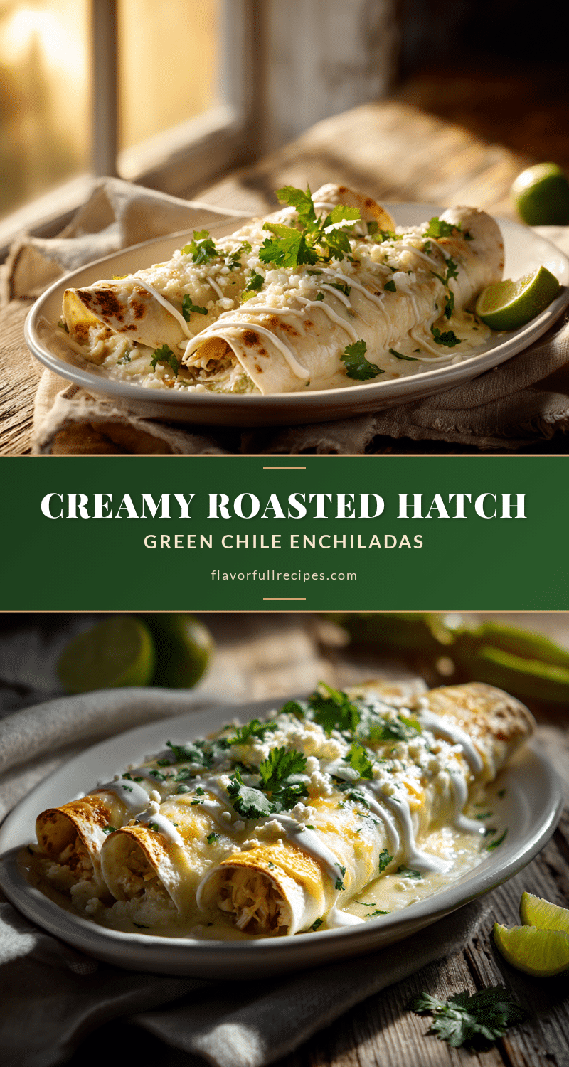 creamy hatch green chili chicken enchiladas recipe