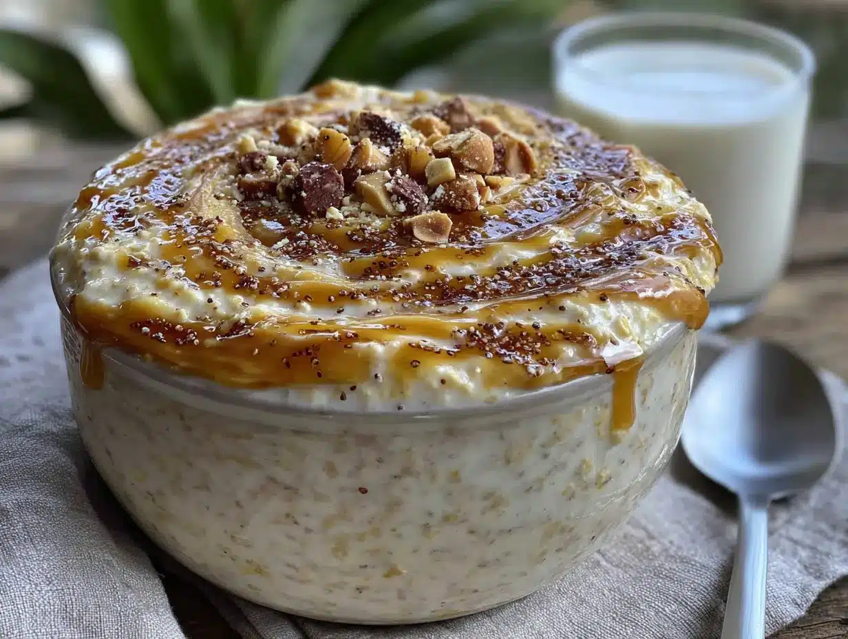 creamy high-protein peanut butter overnight oats preparation steps