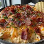 creamy loaded baked potato dip with bacon - featured image