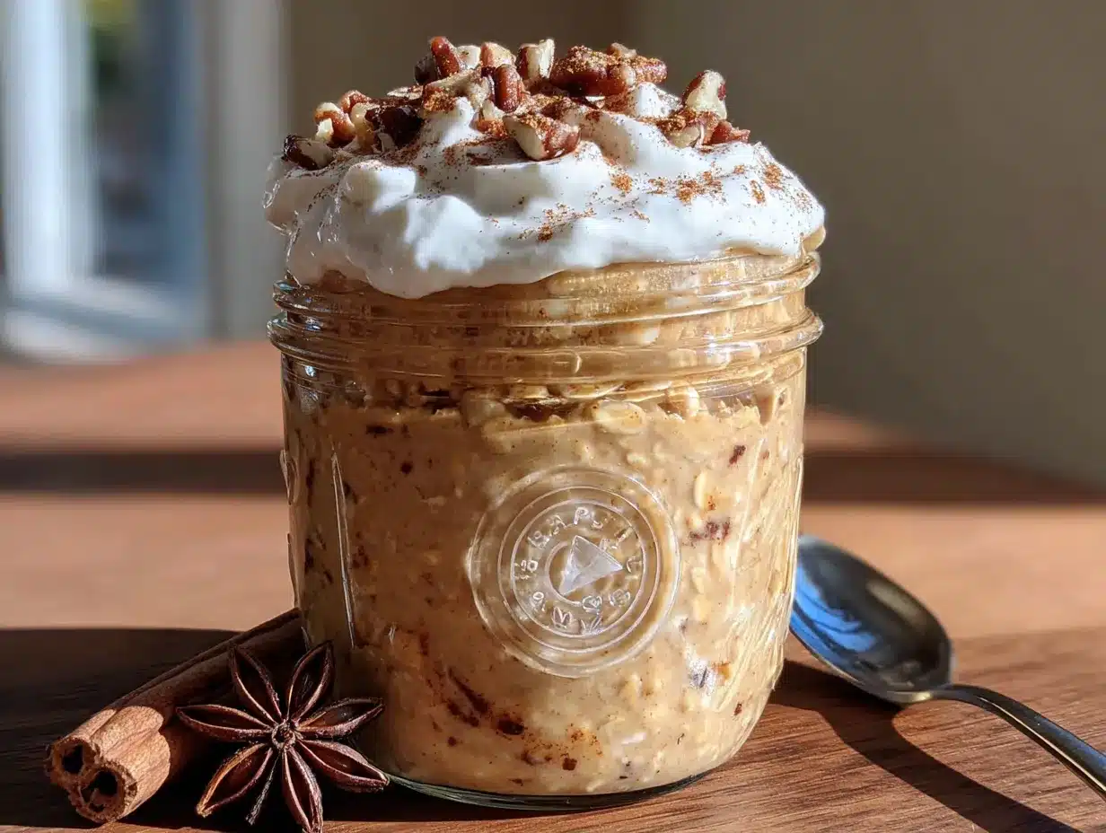 creamy overnight pumpkin pie oats preparation steps