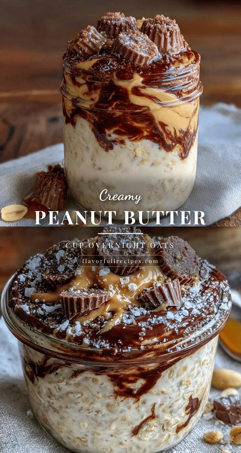 creamy peanut butter cup overnight oats recipe