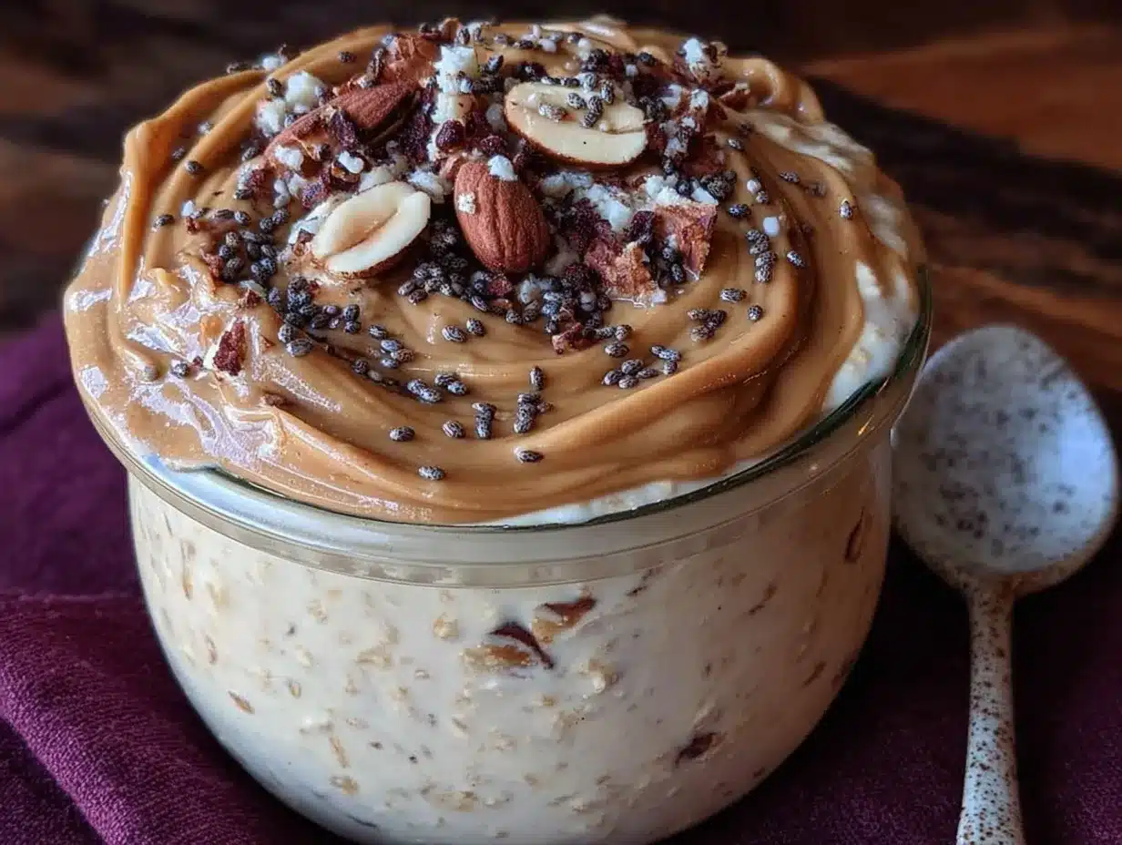 creamy peanut butter overnight oats preparation steps