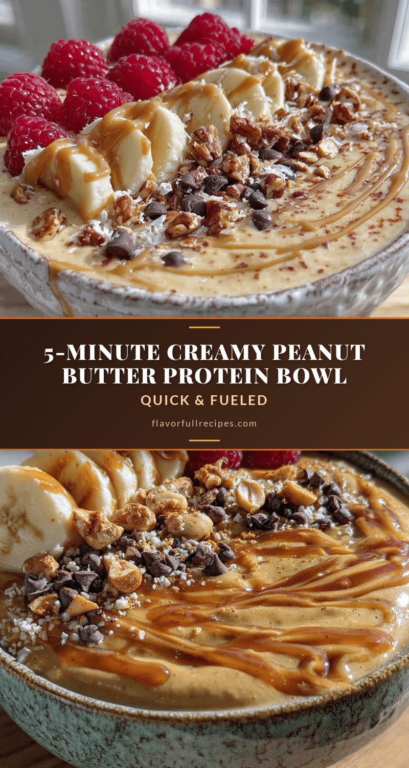 creamy peanut butter protein smoothie bowl recipe