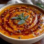 creamy roasted butternut squash soup with brown butter - featured image