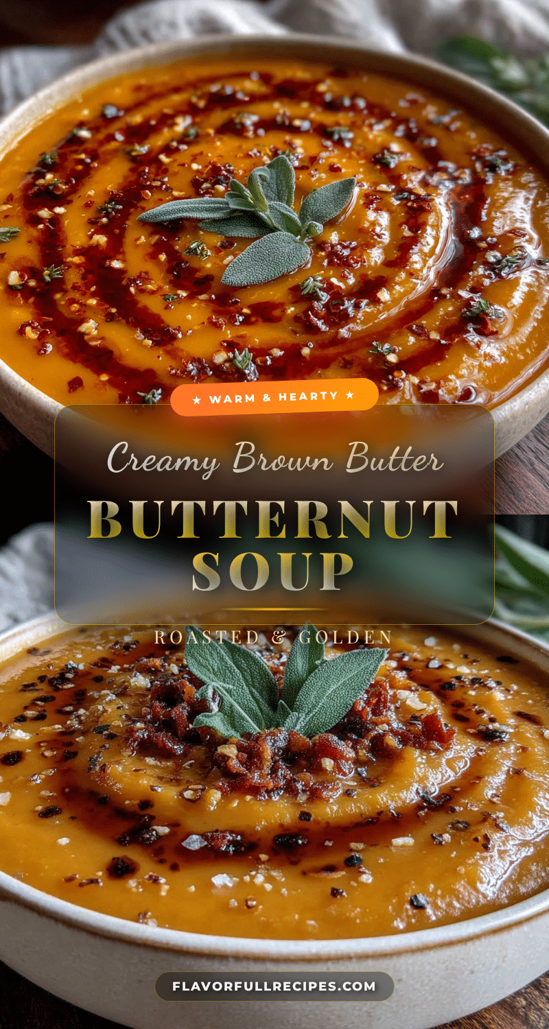 creamy roasted butternut squash soup with brown butter recipe