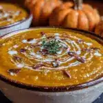 creamy roasted butternut squash soup with coconut milk - featured image