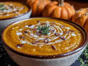 creamy roasted butternut squash soup with coconut milk - featured image
