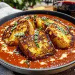 creamy roasted tomato basil soup - featured image