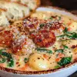 creamy sausage gnocchi soup - featured image