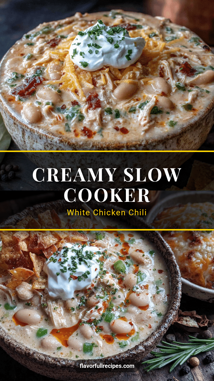 creamy slow cooker white chicken chili recipe