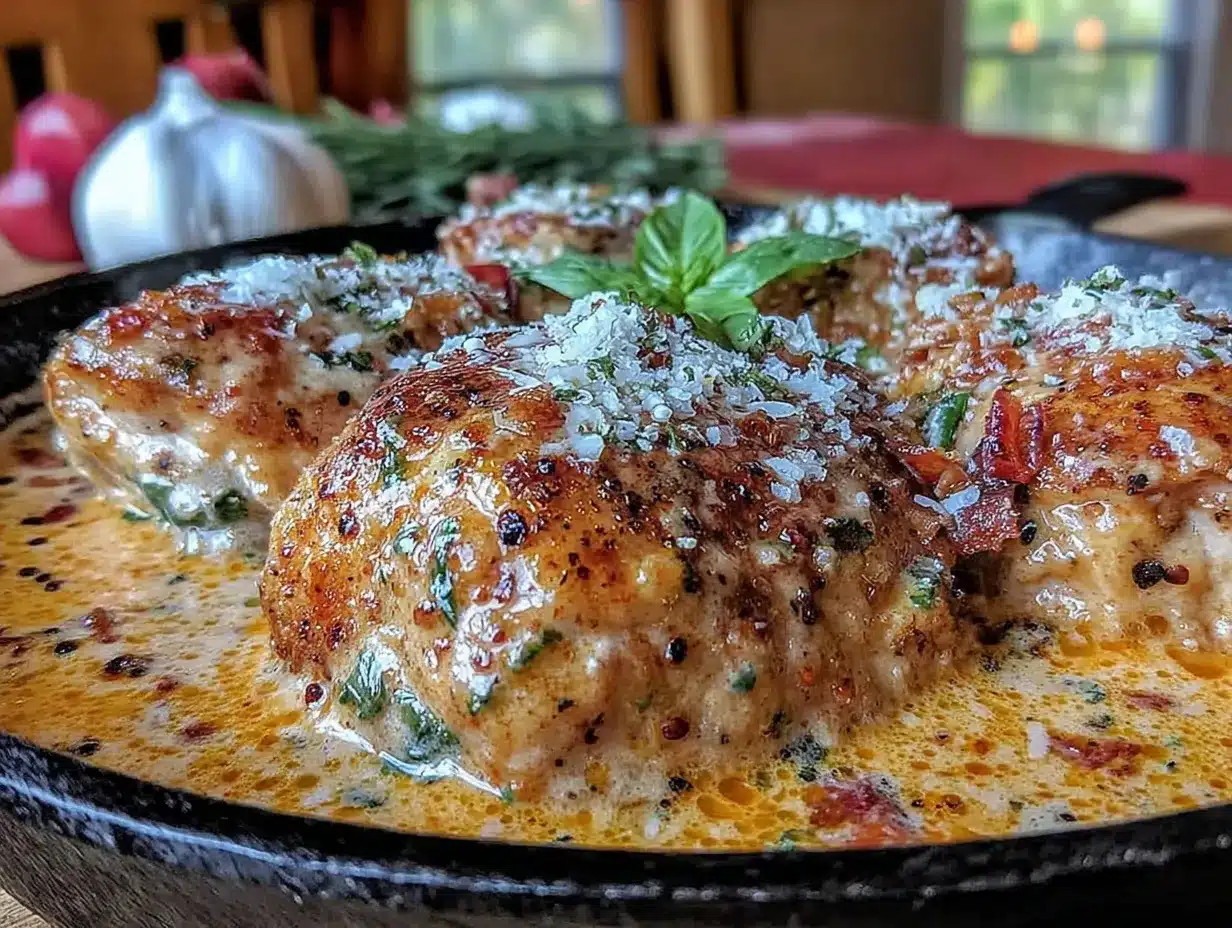 creamy tuscan chicken skillet preparation steps