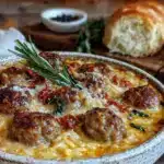 creamy tuscan sausage and orzo - featured image