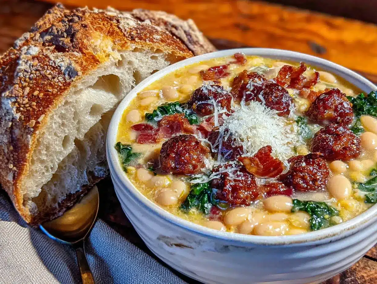 Creamy Tuscan White Bean and Sausage Soup preparation steps