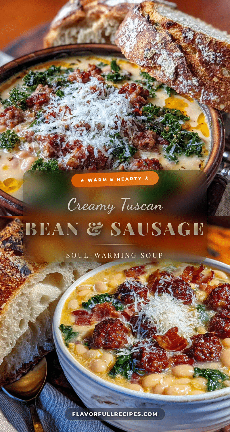 Creamy Tuscan White Bean and Sausage Soup recipe