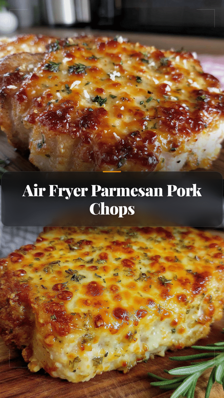 Crispy Air Fryer Parmesan Crusted Pork Chops recipe
