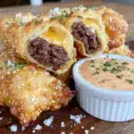 crispy cheeseburger egg rolls - featured image