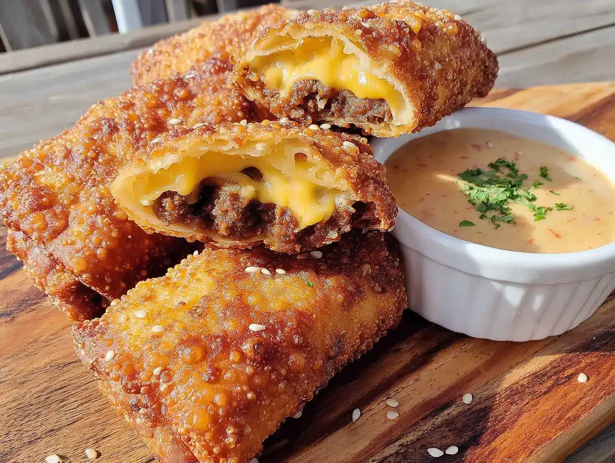 crispy cheeseburger egg rolls preparation steps