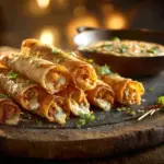 Crispy Super Bowl Queso Chicken Taquito Pops - featured image