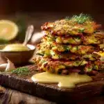 crispy zucchini fritters - featured image