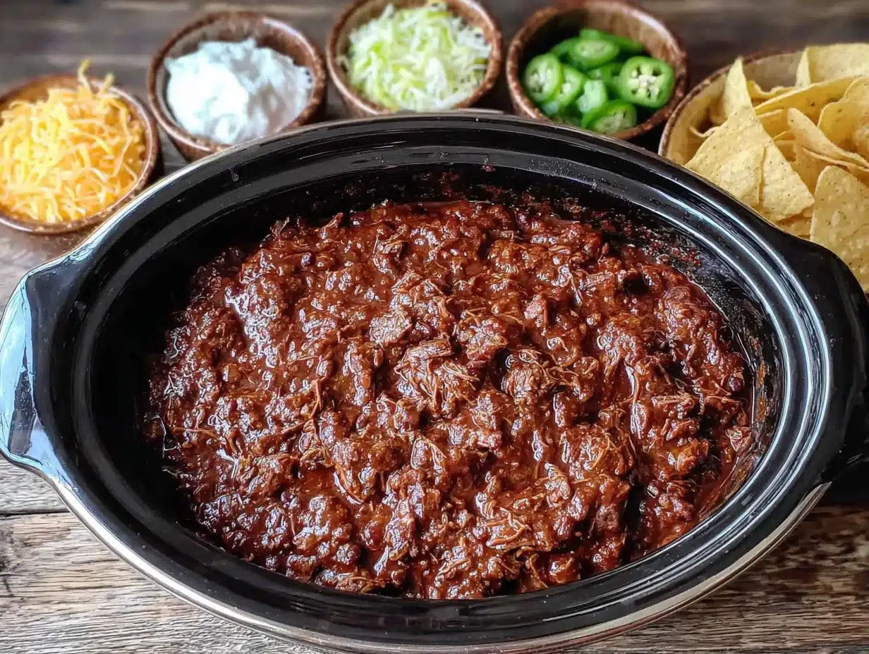 crockpot chili bar for halloween preparation steps